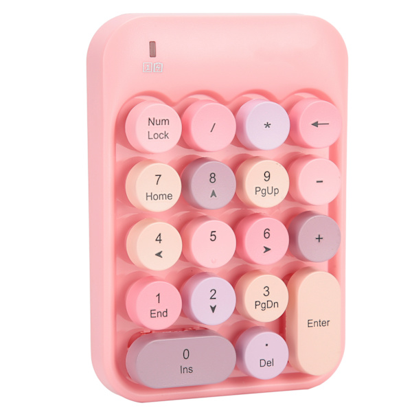 AJAZZ trådlöst numeriskt tangentbord Choklad Keycap för spelriktningsväxling AK18 2.4GPink