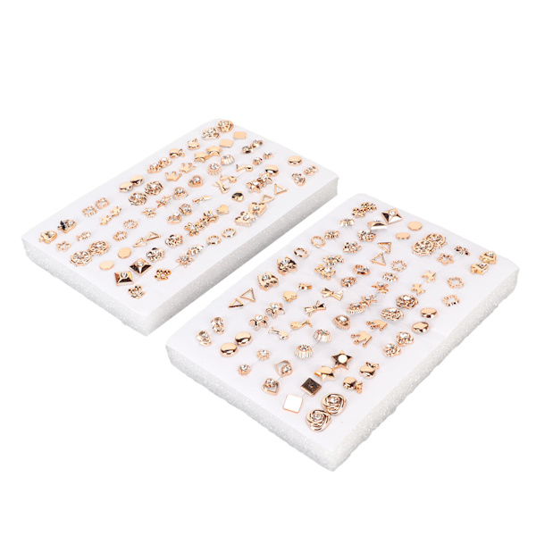 2-pack örhängen set 72 par guld örhängen set med strass för flickor kvinnor män