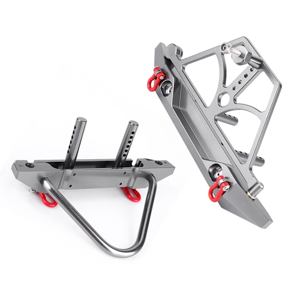 CNC-metalli RC-auton etu- ja takapuskuri vararenkaan pidikkeellä, sopii Axial SCX10 II:lle