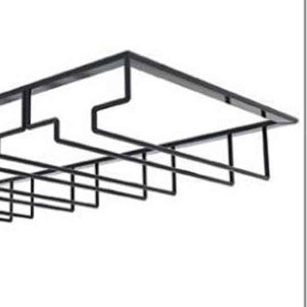 Vinstangsholder Sort 4 Slot Jern Wire Samlet Design Korrosionsbestandig Nem Rengøring Glasopbevaring Hanger til Bar