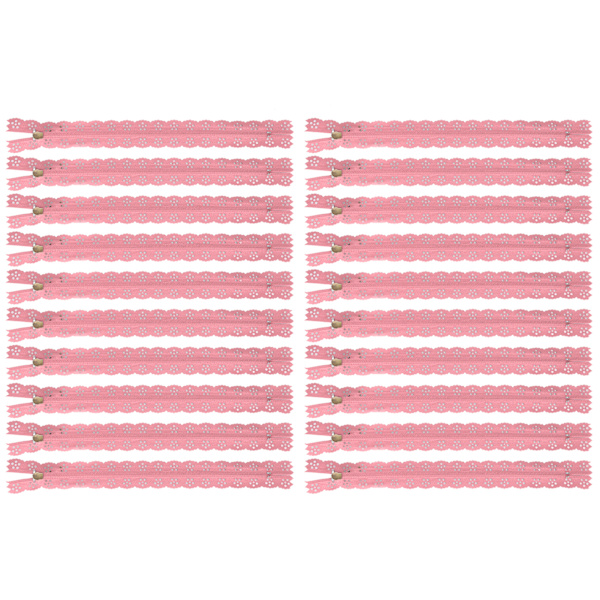 20 stk 20 cm gør-det-selv nylon blonder lynlåse coil blomster lynlås til syning brudekjole håndværk Pink