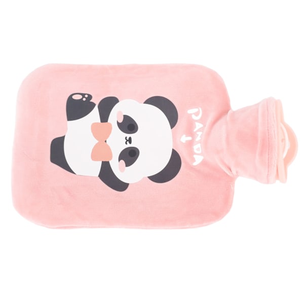 Varmtvannsflaske 1000ml Anti-eksplosiv Tykk PVC Plysjdesign Lekkasjesikker Gjenbrukbar Vannfylt Håndvarmerpose for Vinter Muskel Smerter Feber Rosa
