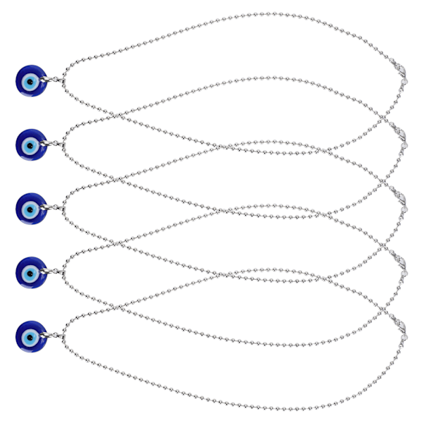5Ps Tyrkisk blåøye halskjede beskyttelse heldig smykker tilbehør gaver håndverk 2,5x2,5cm