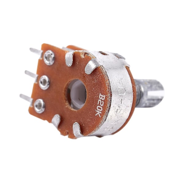 2st B20k 20k Ohm 8mm Axel PCB-monterad Linjär Dubbel Potentiometer