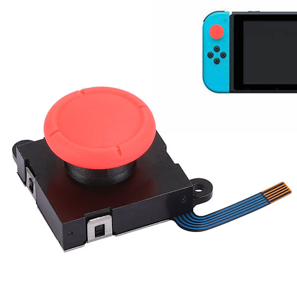 2 st vänster och höger analog 3D joystick rocker med lock för Switch konsol tillbehör röd