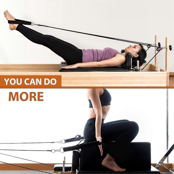 2025 Nye 2 stk. Pilates Dobbelte Løkkestropper til Reformer, Fødder Fitnessudstyr Stropper, Dobbelte Polstrede Løkker, Yoga