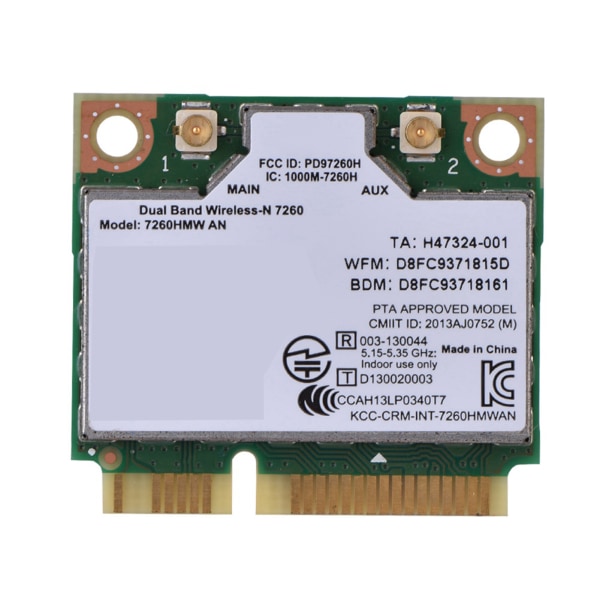 Intel 7260AN 7260HMW mini PCI-E 300M Bluetooth 4.0 Dual Band trådløst WiFi-kort