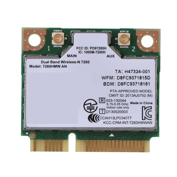 Intel 7260AN 7260HMW mini PCI-E 300M Bluetooth 4.0 Dual Band Trådlöst WiFi-kort