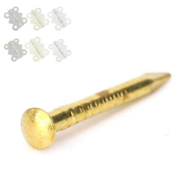 100 stk. runde hovedsøm messing møbelhængsel hardware tilbehør 10mm/15mm/18mm/22mm15mm længde
