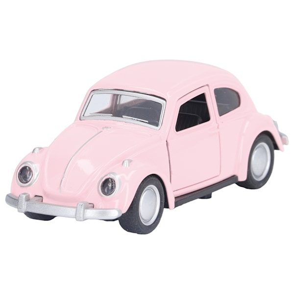 1:36 Valettu metalliauto pienoismalli Vintage Vetopalautus Leluauton mallisto lapsille Vaaleanpunainen