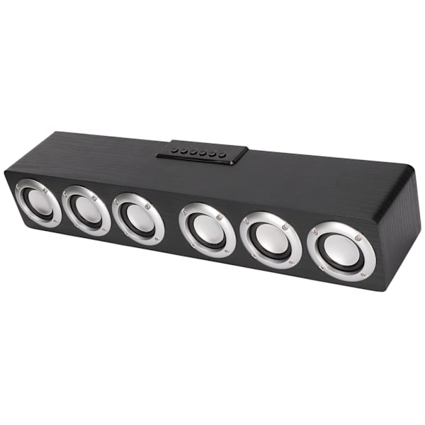 Bluetooth 5.0 Soundbar Stærk Bas Effekt Multifunktionel Trådløs Højttaler til Telefon Tablet PC Sort