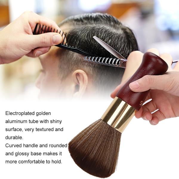 Nakkebørste for rengjøring av hår, barbering, styling, salongverktøy med treskaft, rødbrun