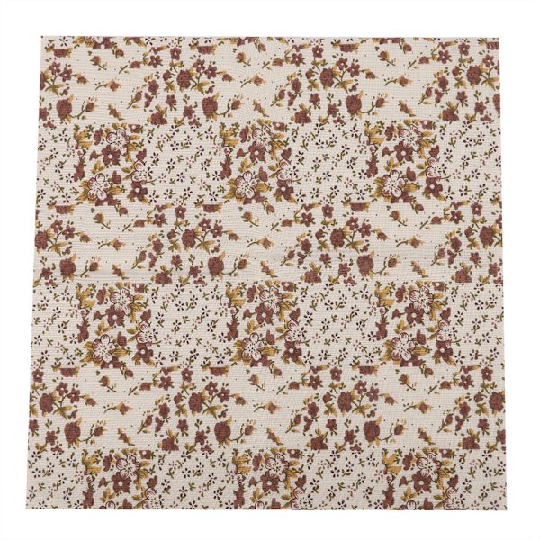 7 st fyrkantiga blommor i bomullstyg, förklippt DIY lapptäcksduk i brunt blommönster (50 * 50 cm)