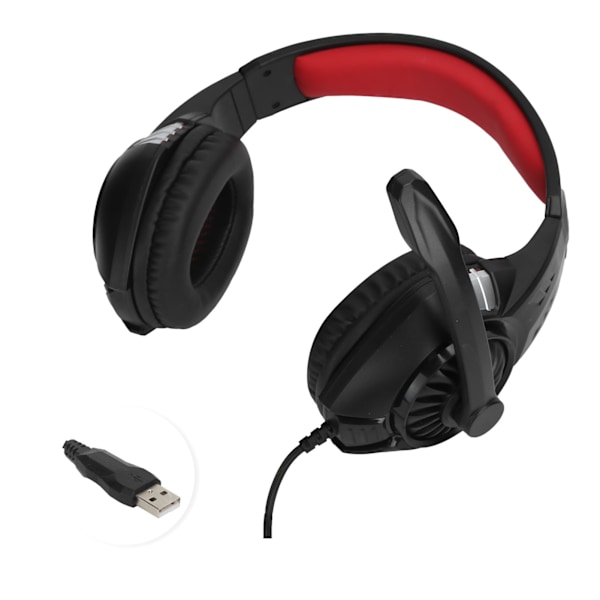 G308 datamaskin bærbar headset kablet gaming hodetelefon med LED lys mikrofon USB-port