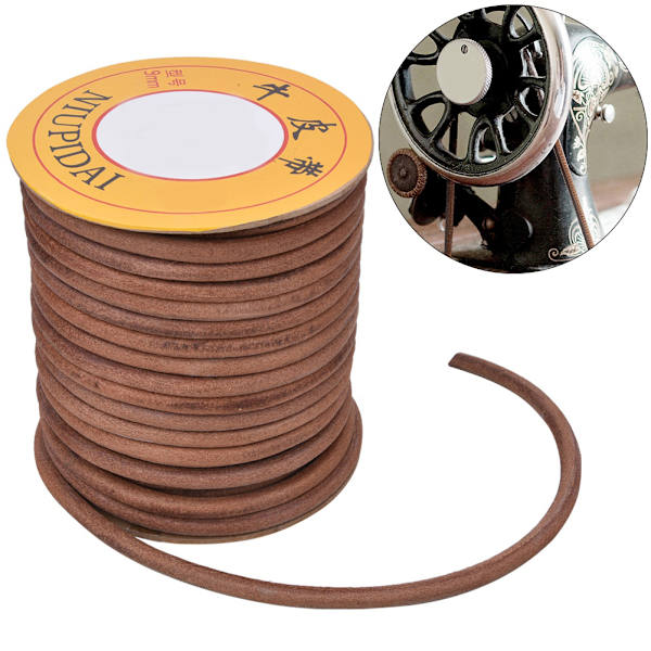 Sy Maskin Läderrem 20m Sy Maskin Multifunktion Ko Läderrem(9mm )