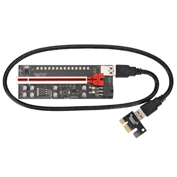 Riser-sovitinkortti 8 Excicon-kondensaattoria monikerroksinen suojaus kiinteä solki PCIE Riser 1x - 16x sovitin