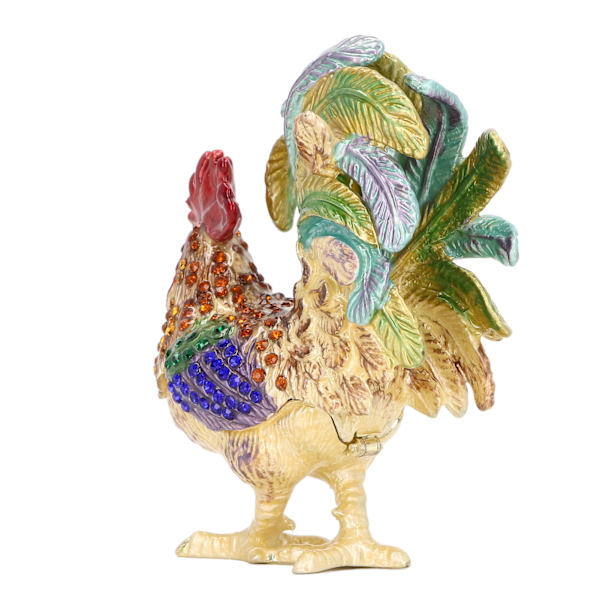 Tupp Souvenirask Inbäddad Strasslegering Ljusa Färger Bred Applikation Bejeweled Box för Smycken Toalettbord