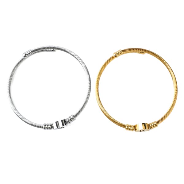 2 stk vridd armbånd knute mansjett hjerteform M bokstav titan stål vridd armring