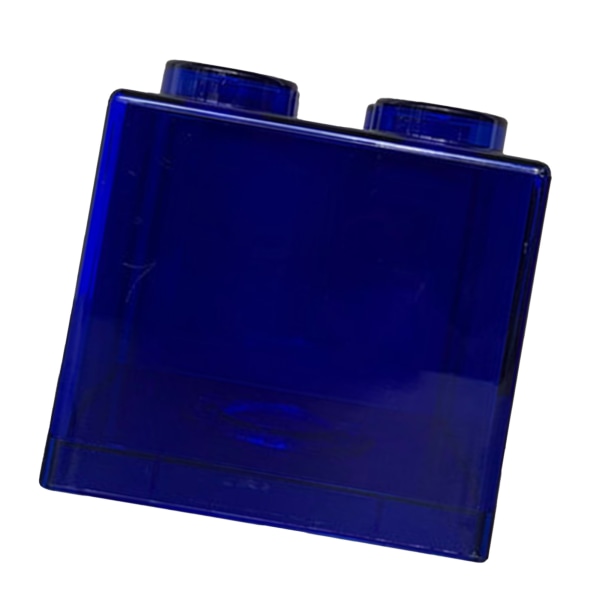 Genomskinlig sparbössa i form av en byggsten, rektangulär transparent sparbössa för mynt för barn pojkar flickor blå 8,9x8,9x9,2cm / 3,5x3,5x3,6in