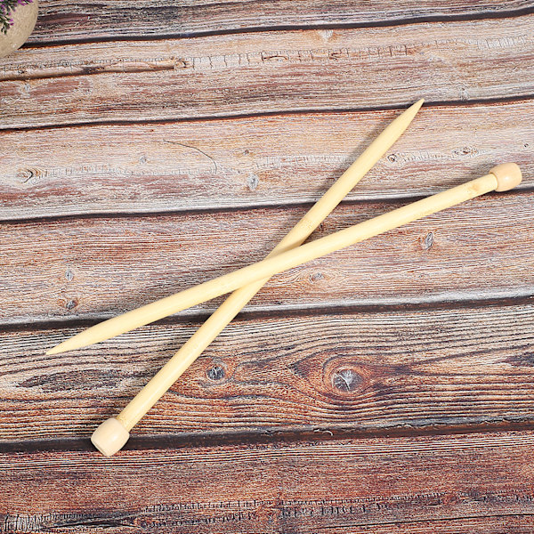 2 st stickor i trä 35 cm/13,8 tum stor storlek enkel spets vävverktyg för DIY halsduk tröja 12 mm