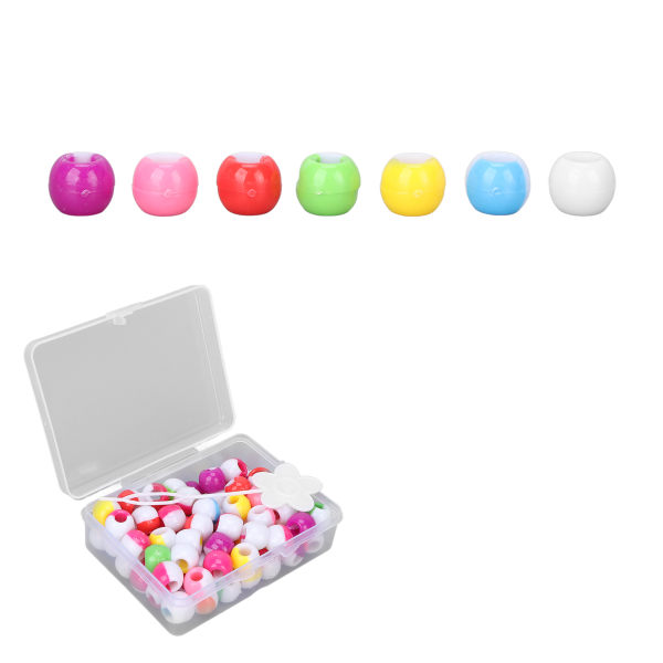 74 stk hårperler Fleksible hårflettemansjetter med hårbærer og oppbevaringsboks for hårfletter og smykkerarmbånd MakingColor Mixed