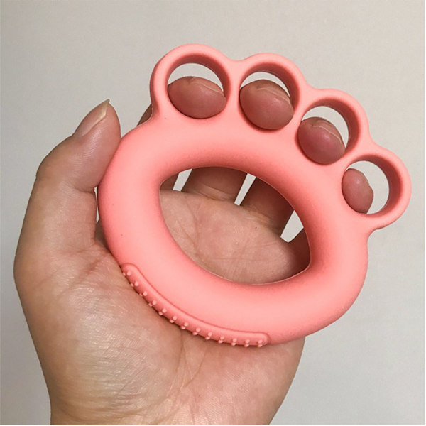 Silikonegrebstræner Ring Fleksibel Fingerstrækker Øvelsesstyrker til Børn Studerende Håndtræning Pink