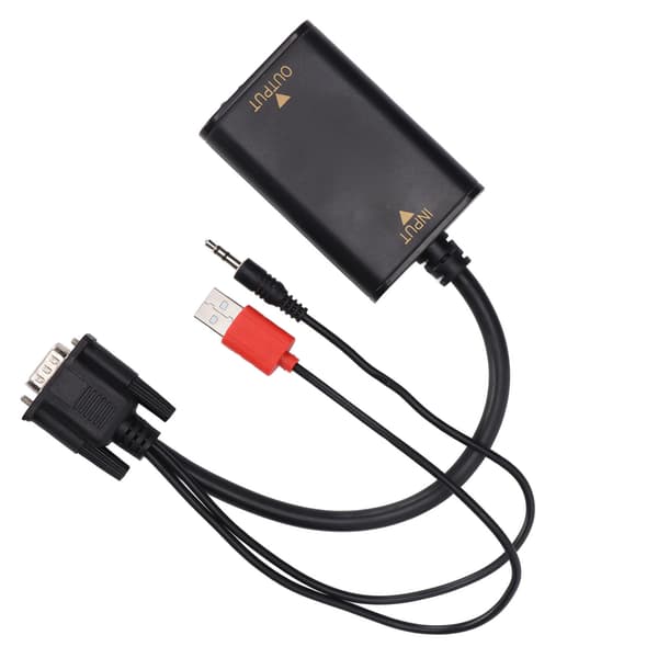 AYCVH01 VGA til HD Multimedia Interface-omformer 1080p USB VGA-omformer for stasjonære og bærbare datamaskiner med VGA