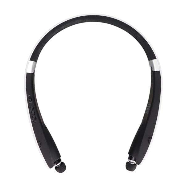 Bluetooth hörlurar med nackband Stereo brusreducerande hopfällbara infällbara öronsnäckor Trådlöst headset med mikrofon Vit