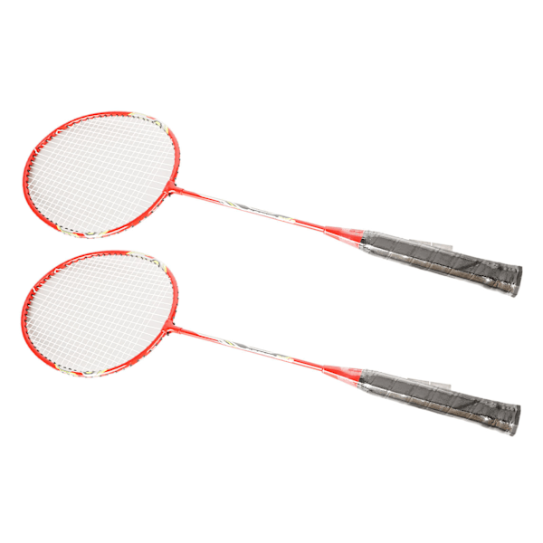 LEIJIAER Badminton Racket Set med 2 spelare Järnlegering Professionell Träningsersättning Utrustning Röd