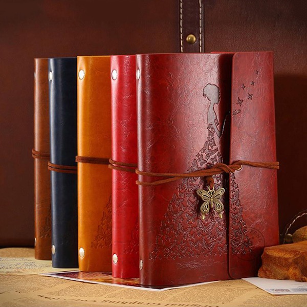 Vintage Kraft Notepad A6 Loose Leaf Notebook Läder Writing Journal