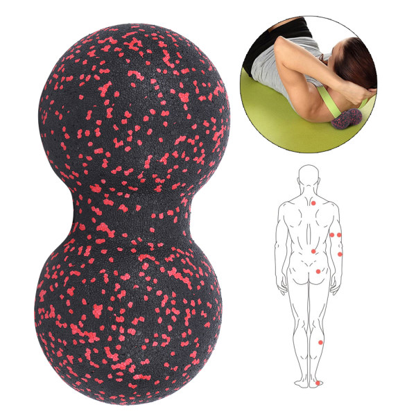 24x12cm Sportsmassasjeapparat Fitness Yogaball Massasje Akupunkturpunkter Massasjeutstyr (rød svart)