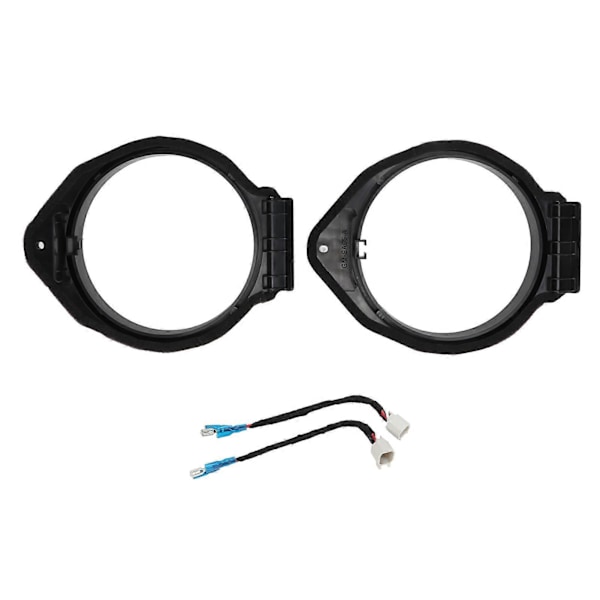 2 ST 6,5 tum/16,5 cm Högtalarinstallationsdistans Uppdateringsring Adapter Svart med Kabelhärva