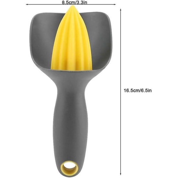 Minikädessä pidettävä ergonominen sitruunapuristin kotitalouksien keittiövälineisiin (musta)