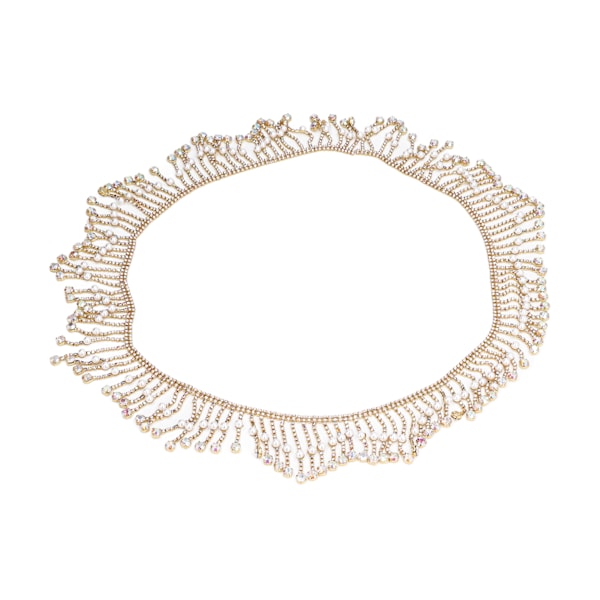 Rhinestone Fringe 1 Yard Glansig Lyster Ljus Färg Bred Applikation Utsökt Pärla Rhinestone Tassel för Kläder Väska