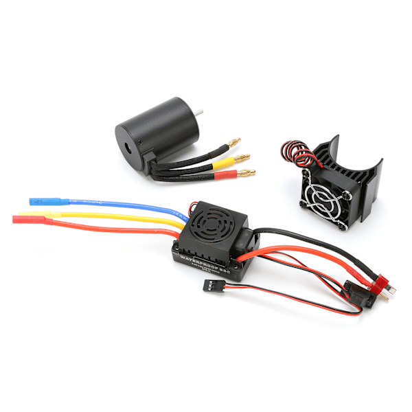 3650 3100KV vedenpitävä 4-napainen harjaton moottori 60A ESC jäähdytyslevyllä yhdistelmäpaketti 1/10 RC-autoon