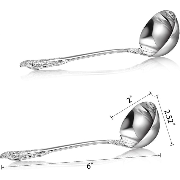 2025 Nytt 2-pack 304 Rostfritt Stål Såsslev Metall Slev Kök Serveringsslev för Kök