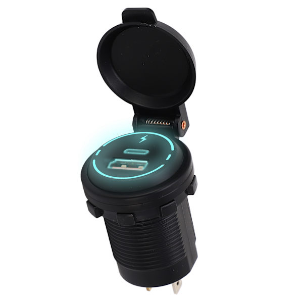 12V USB-laddare PD Typ QC 3.0 IP66 Vattentät Snabbladdning Intelligent Identifiering för Motorcykel Båt RV ATV