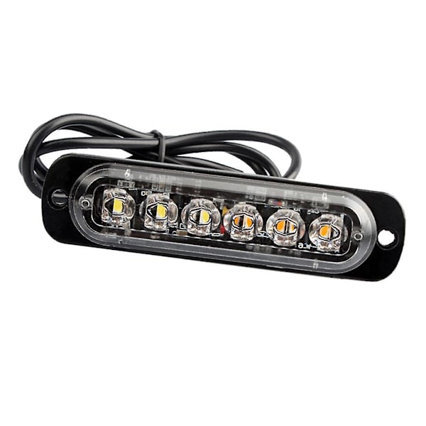 Bil Van Nødblink 6 LED Stroboskop Blinkende Lys Gul