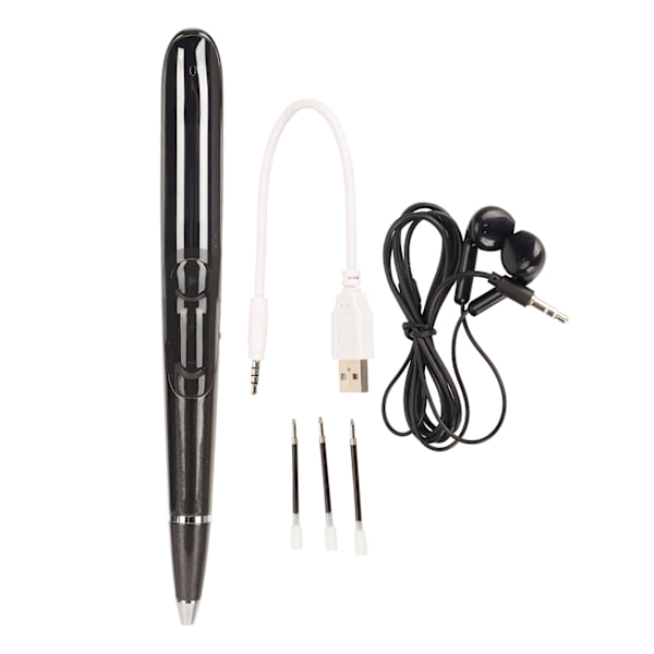 Digital stemmeoptager pen smart HD støjreduktion mini stemmeaktiveret optager til møder interviews klasser neutral engelsk 32GB