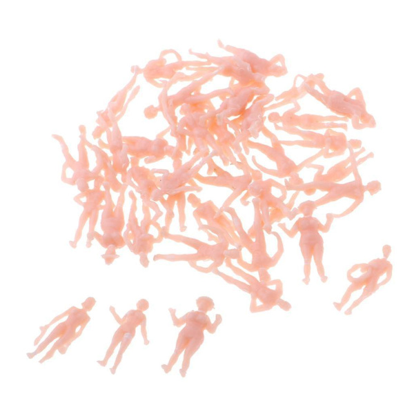 Set med 200 blandade 1/87 Personfigurer Miniatyrer Tåglandskap Layout--