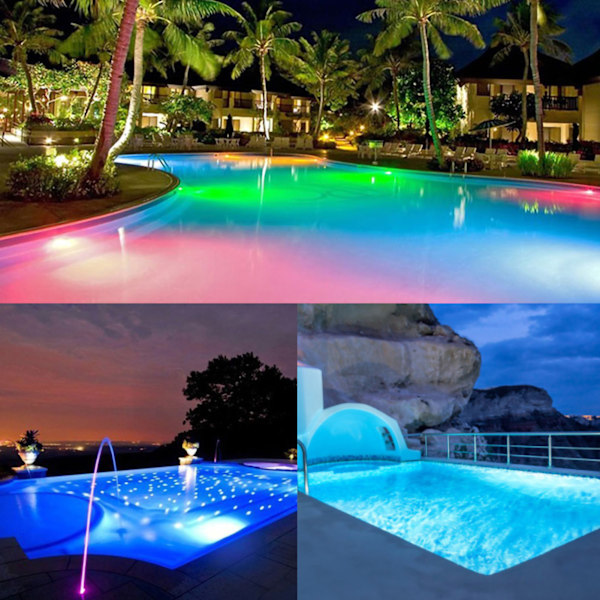 AC12V 360LED Vandtæt Pool Lys Flerfarvet RGB Undervandslampe med Fjernbetjening