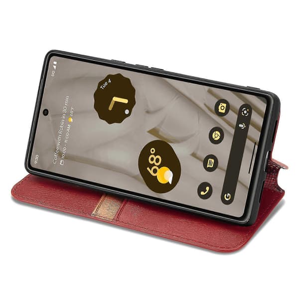 Fodral för Google Pixel 7a Flip Plånbok Flip Magnetiskt Skyddsfodral Plånbok Kompatibel med Google Pixel 7a Fodral Red