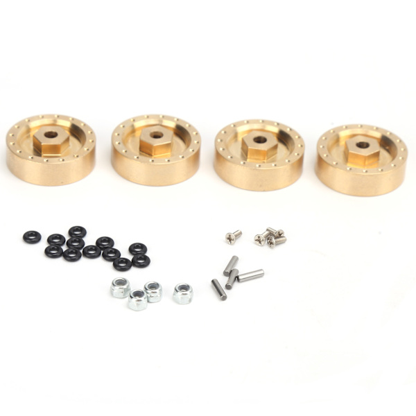 Tjocka tunga mässingsmotvik hjulnavkombinerare för Axial SCX24 90081 RC bil 1/24