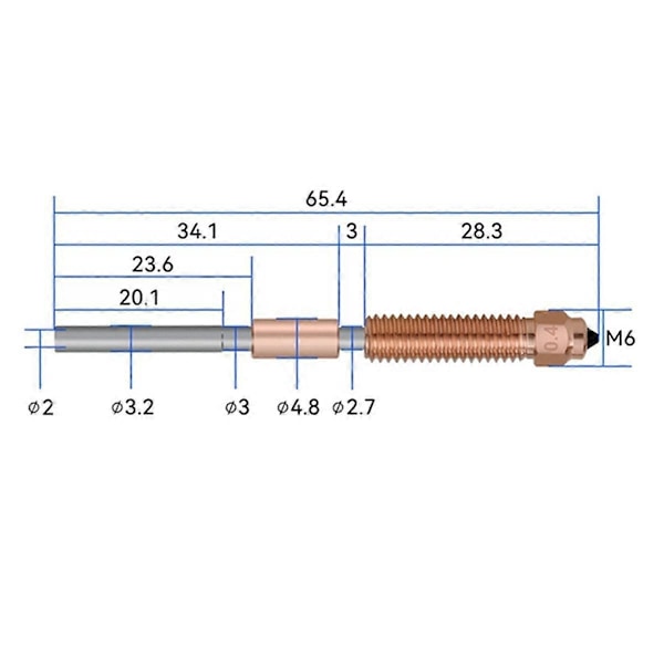 Uppgraderat munstycke för K1 Max K1C -3 V3 3D-skrivare Hotend 0,8 mm
