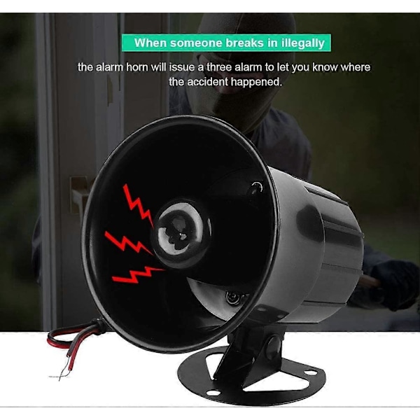 Indendørs Horn Sirene Alarm System Til 110dB Flammehæmmende 110dB Hjemmesikkerhedsbeskyttelsessystem DC 12V