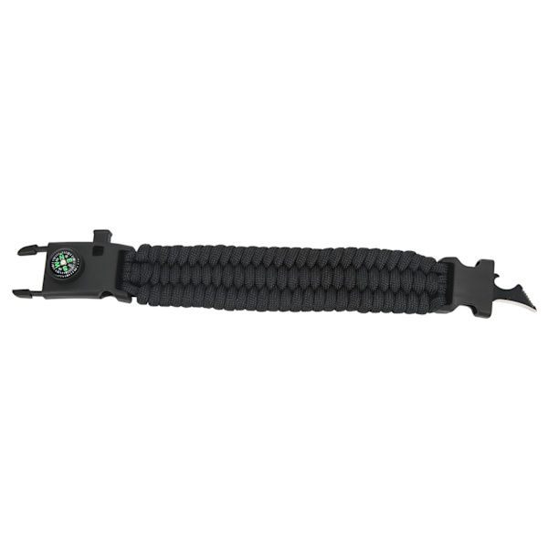 Paracord Survival Bracelet - Monitoiminen retkeilyyn tarkoitettu selviytymisranneke, jossa on kannettava kompassi, piikivi ja 3-säikeinen punos L