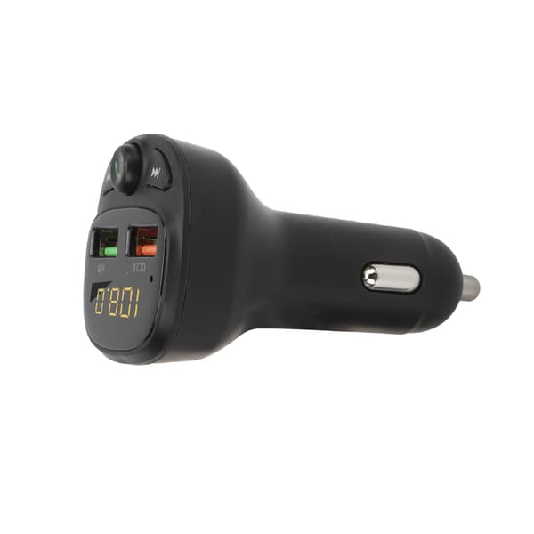 Bil Dobbelt USB FM-sender Bluetooth5.0 QC3.0 LED-display Trådløs Håndfri Stemmepåmindelse 12-24V