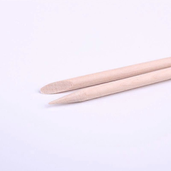 50/100 stk. Orange Træ Neglebåndspinde Dobbeltsidet Neglekunstværktøj til Manicure og Pedicure 9,5cm 100 stk.