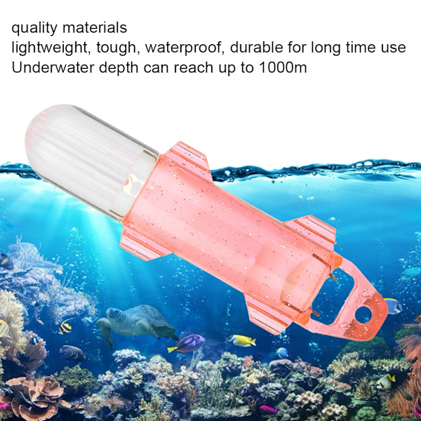 Vattentät LED Fish Lure: Attraktivt undervattensblinkande ljus red
