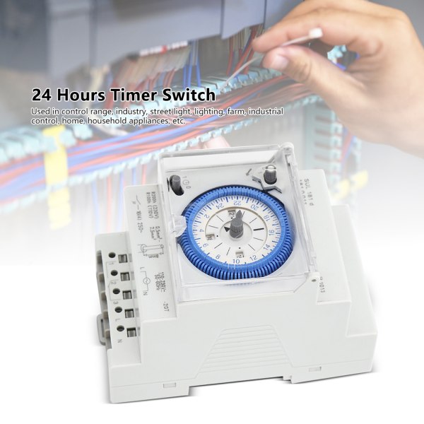 SUL181D mekanisk timer 15 minutter 24 timers timer tidsswitch relæ 250VAC 16A-1 stk